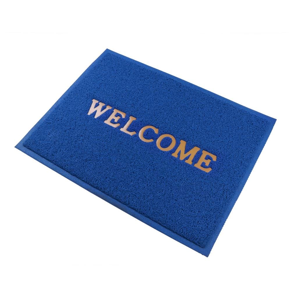 พรมเช็ดเท้าดักฝุ่น HOME LIVING STYLE WELCOME 60X80 ซม. สีน้ำเงิน