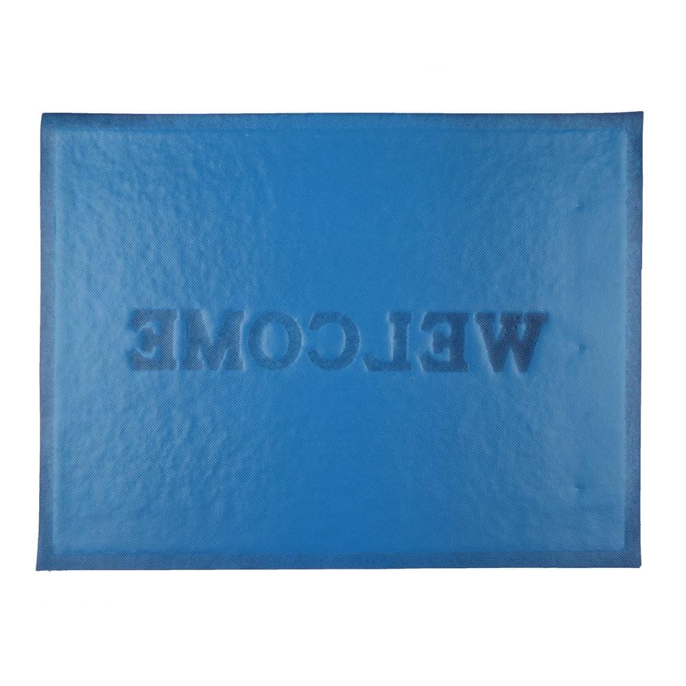 พรมเช็ดเท้าดักฝุ่น HOME LIVING STYLE WELCOME 60X80 ซม. สีน้ำเงิน