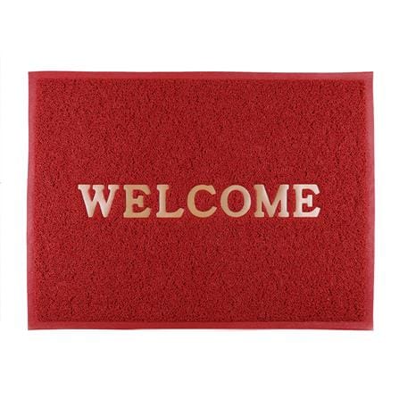 พรมเช็ดเท้าดักฝุ่น HOME LIVING STYLE WELCOME 60X80 ซม. สีแดง