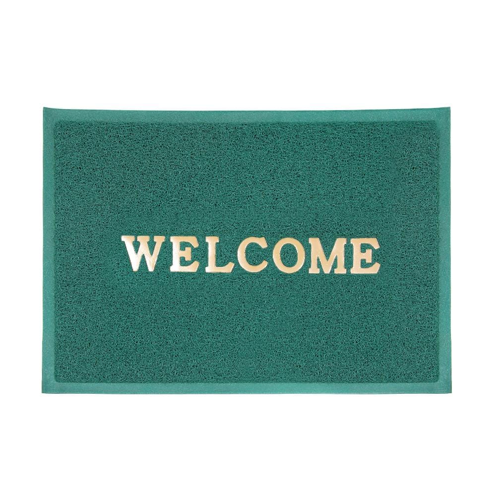 พรมเช็ดเท้าดักฝุ่น HOME LIVING STYLE WELCOME 50X70 ซม. สีเขียว