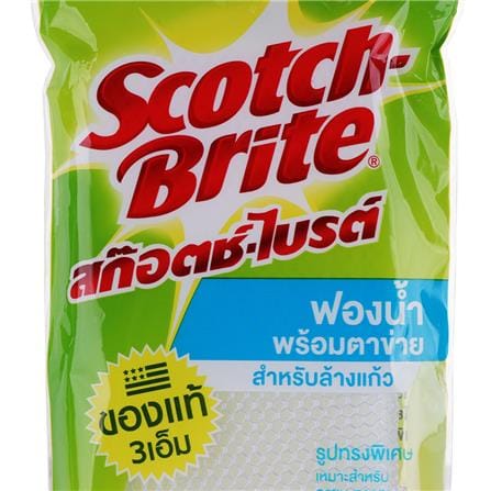 ฟองน้ำหุ้มตาข่ายล้างแก้ว SCOTH-BRITE 7x16x2 ซม._1