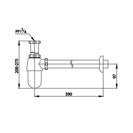 ท่อน้ำทิ้งอ่างล้างหน้ากระปุก COTTO CT680AX(HM) 40 ซม._1