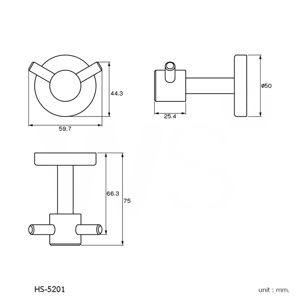 ขอแขวนผ้า WS HS-5201 สเตนเลส