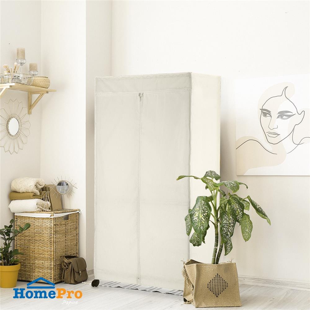 ตู้เสื้อผ้าราวแขวนมีชั้นวาง PLIM 91x45x165 ซม. สีเงิน