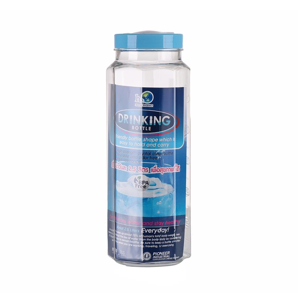 WATER BOTTLE OCTAGON SHAPE PET PIONEER 1.37L BLUE