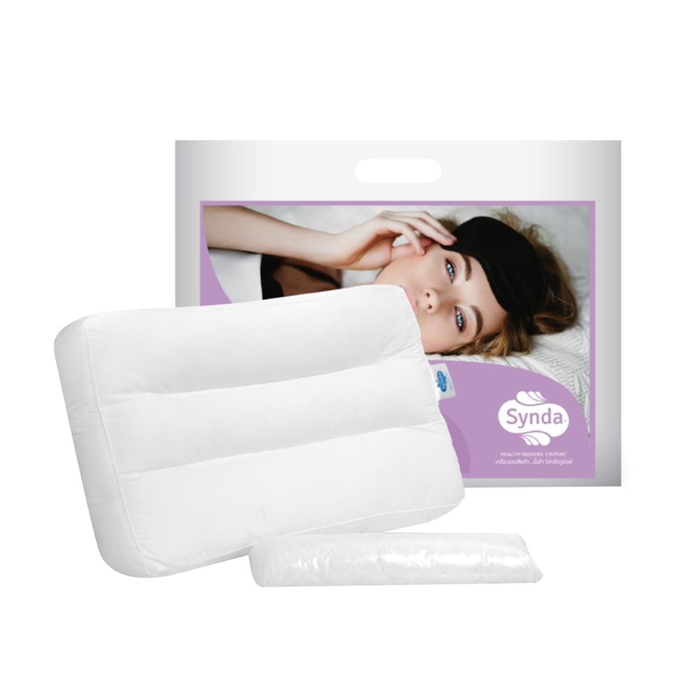 หมอนสุขภาพ ใยสังเคราะห์ SYNDA CONTOUR 1 15.5x24.5 นิ้ว สีขาว