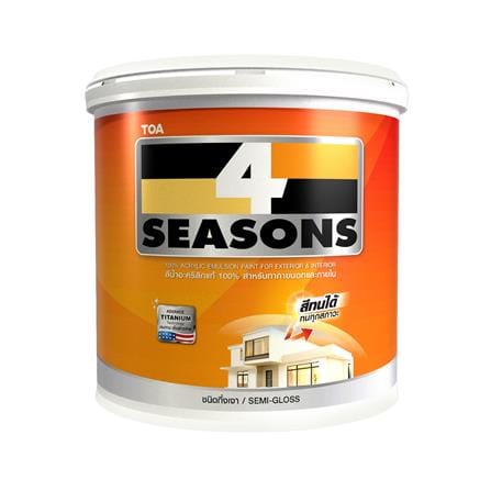 สีน้ำทาภายนอก ชนิดกึ่งเงา TOA 4 SEASONS สีขาว #AG1000 5 แกลลอน_1
