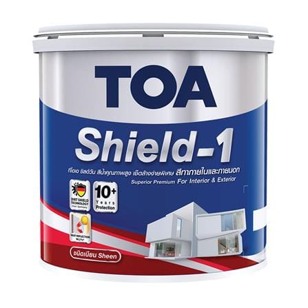 สีน้ำทาภายนอก ชนิดเนียน TOA SHIELD-1 BASE B สีขาว 1 แกลลอน_0