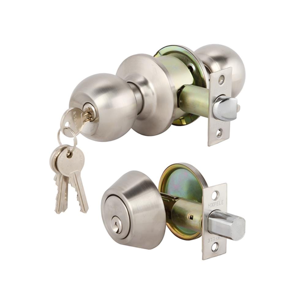 ลูกบิดประตู หัวกลม (พร้อม DEADBOLT) HAFELE 489.93.009 สีสเตนเลส
