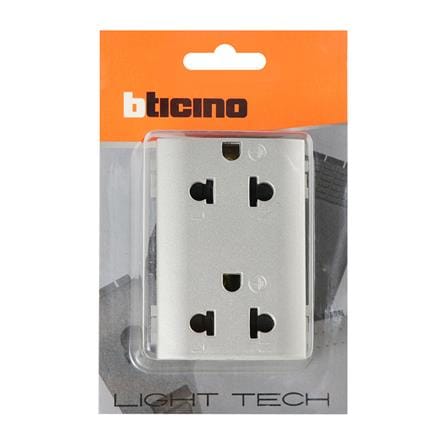 เต้ารับคู่ 3 ขา BTICINO SNT4185 สีเงิน_3