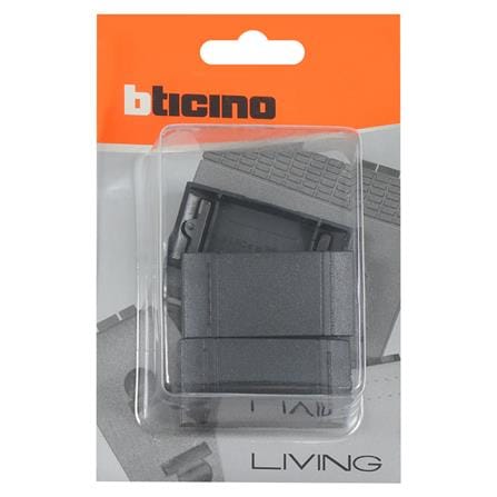 ฝาครอบสวิตช์ 1 ช่อง BTICINO L4911 LIVING สีดำ (แพ็ก 3 ชิ้น)_2