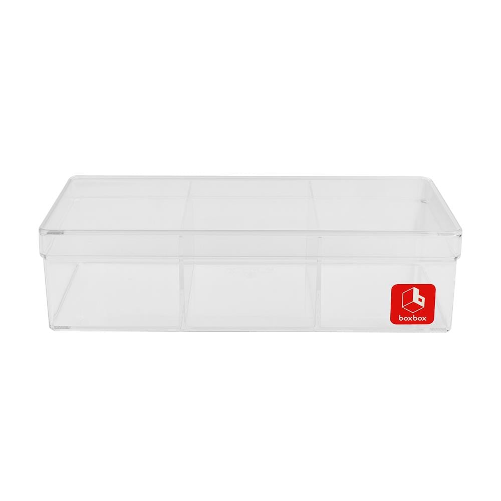 กล่องแบ่งช่อง 3 ช่อง BOXBOX 639L 10x21x6 ซม. สีขาว