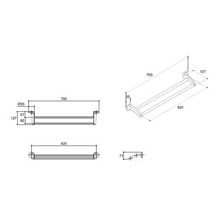ราวแขวนผ้า KOHLER K-17522T-CP สีโครม_1