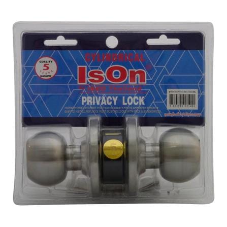ลูกบิดประตูห้องน้ำ หัวกลม ISON 8013 SS-BK  สีสเตนเ...