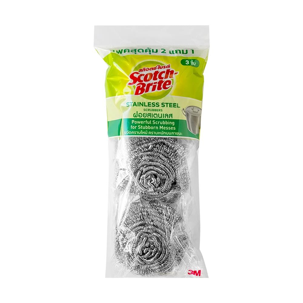 ฝอยสเตนเลส SCOTH-BRITE JUMBO 25 กรัม แพ็ก 2+1