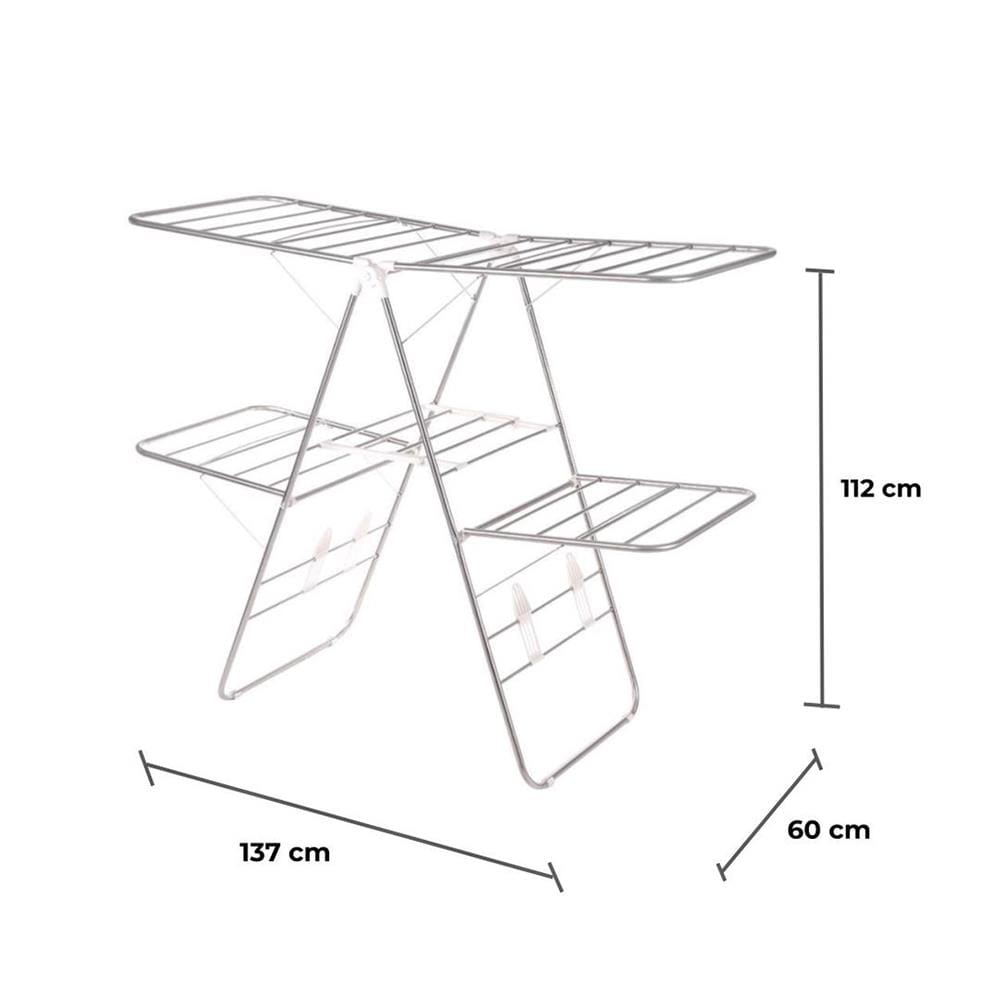 ราวพาดผ้ามีปีก2ชั้น 137x60x112 cm PLIM