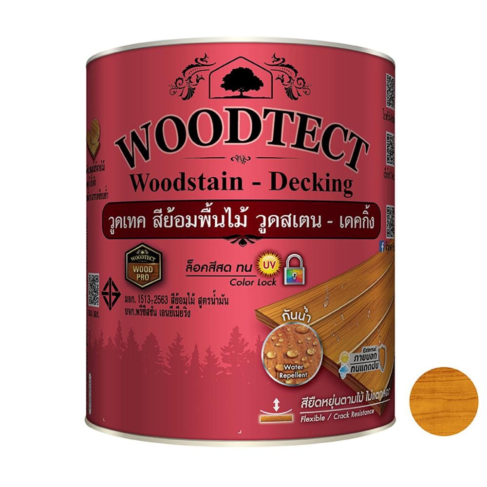 สีย้อมพื้นไม้ ชนิดด้าน WOODTECT สีใส 1/4 แกลลอน