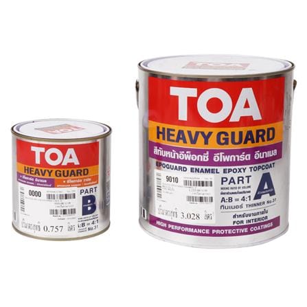 สีงานอุตสาหกรรม TOA HEAVY GUARD EPOGUARD PART A+B 9010 สี PURE WHITE 1 แกลลอน_0