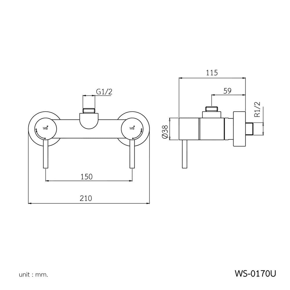ก๊อกผสมยืนอาบ WS WS-0170U