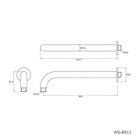 ก้านฝักบัวเรนชาวเวอร์ 30 ซม. WS WS-8911 สีเงิน_1