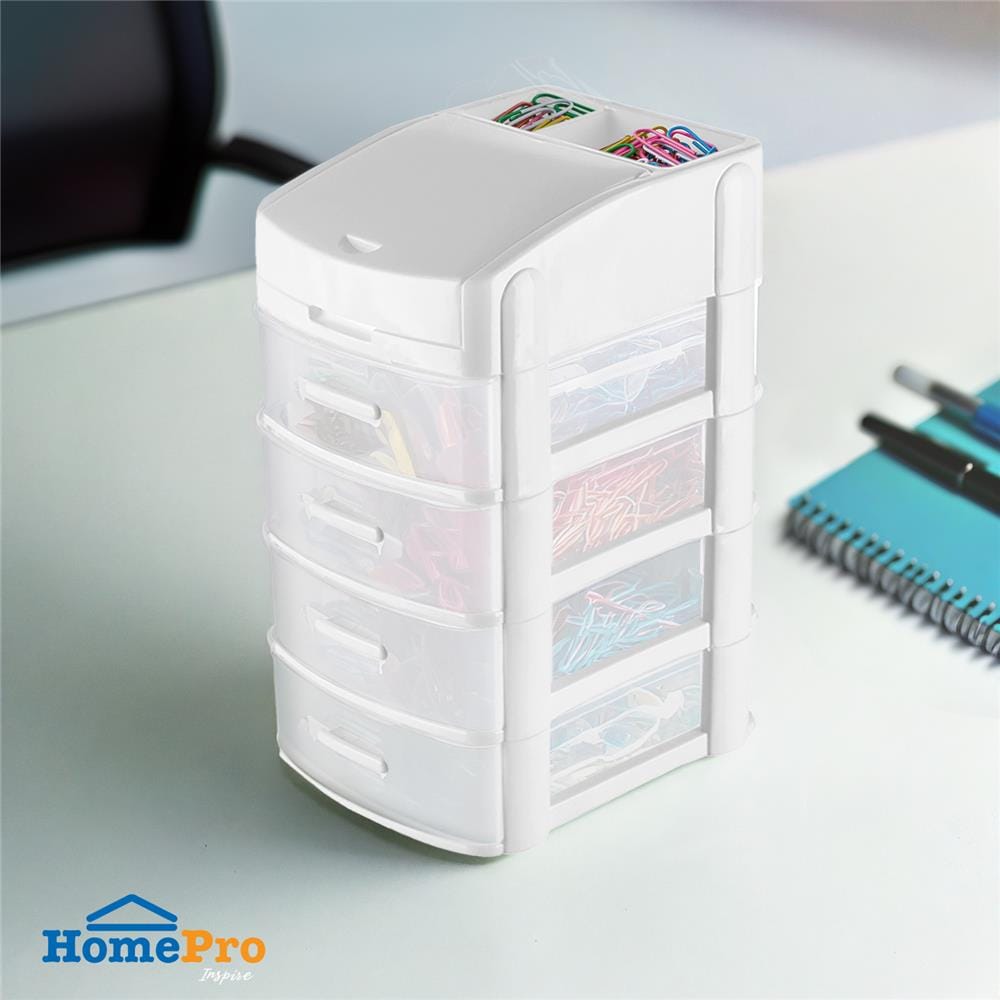 ชั้นลิ้นชักเล็ก 4 ชั้น API 1070M4 15.8X20X29 ซม. สีขาว