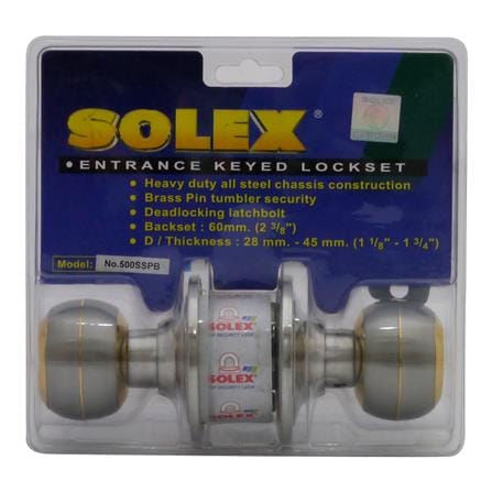 ลูกบิดประตู หัวกลม SOLEX 500 SS/PB สีทอง/สเตนเลส_0