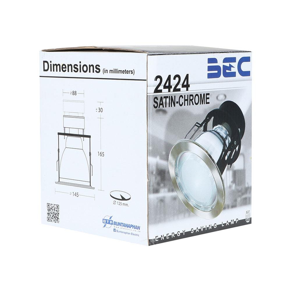ดาวน์ไลท์ BEC 2424/SATIN CHROME อะลูมิเนียม BASIC สีเงิน 4" กลม