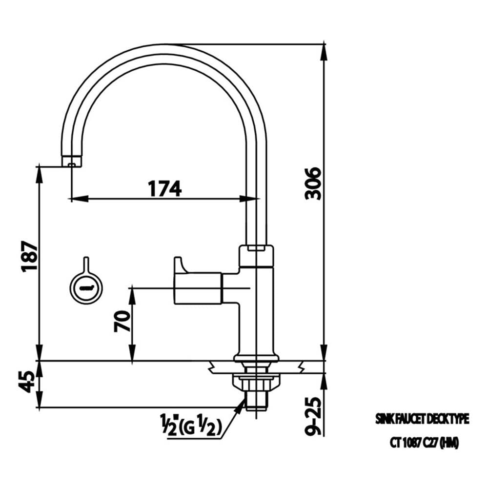 ก๊อกซิงค์เดี่ยวเคาน์เตอร์ COTTO CT1087C27(HM)
