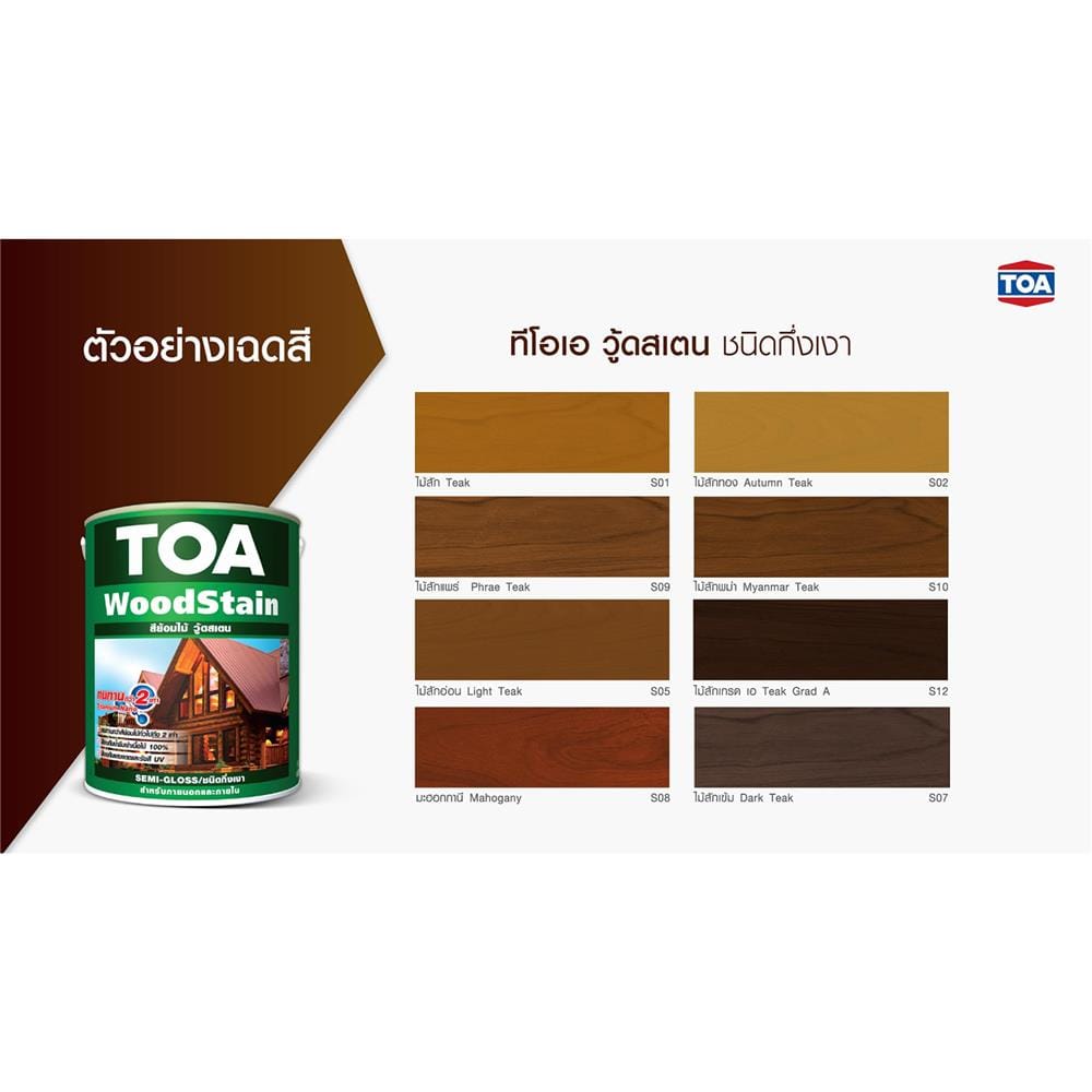 สีย้อมไม้ TOA WOODSTAIN S99 สีใส กึ่งเงา 1 แกลลอน