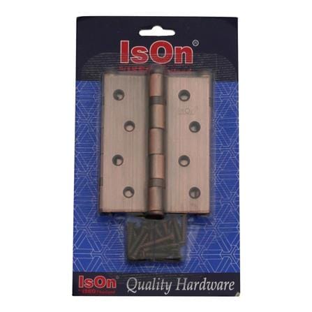 บานพับ 4X3 นิ้ว ISON 511413 สีทองแดงรมดำ แพ็ก 3 ชิ้น