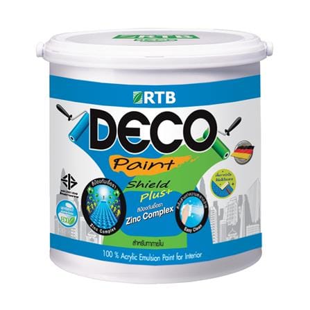 สีน้ำทาภายใน ชนิดด้าน RTB DECO SHIELD PLUS + BASE D สีขาว 2.5 แกลลอน_0