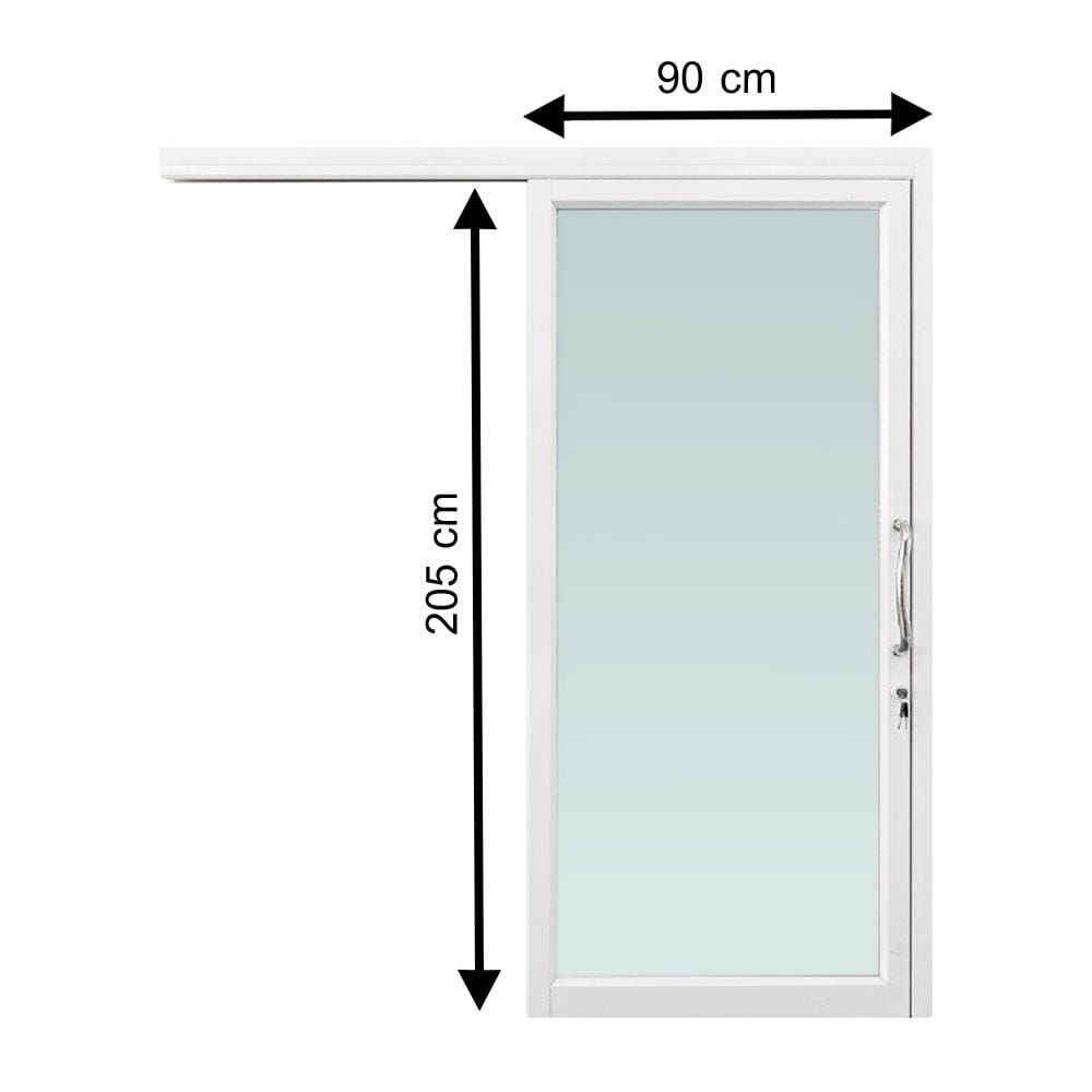 ประตูรางแขวน อะลูมิเนียม ONE STOP 90X205 ซม. สีขาว