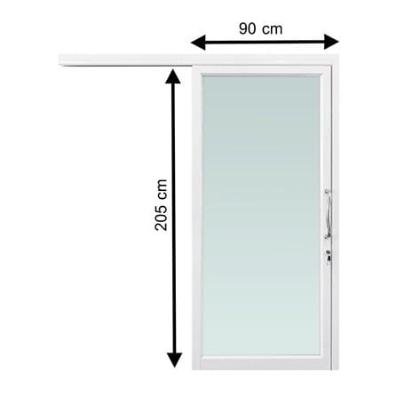 ประตูรางแขวน อะลูมิเนียม ONE STOP 90X205 ซม. สีขาว_0