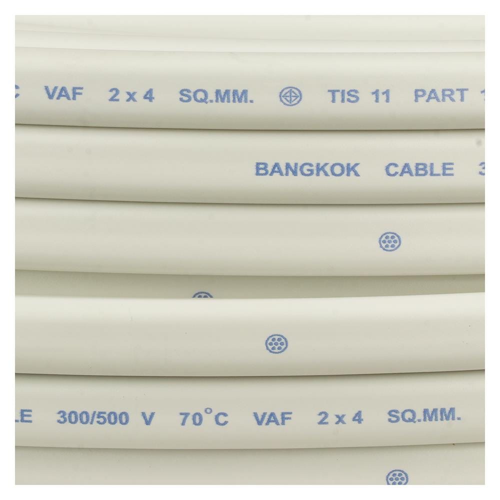 สายไฟ VAF BCC 2x4 ตร.มม. 100 ม. สีขาว