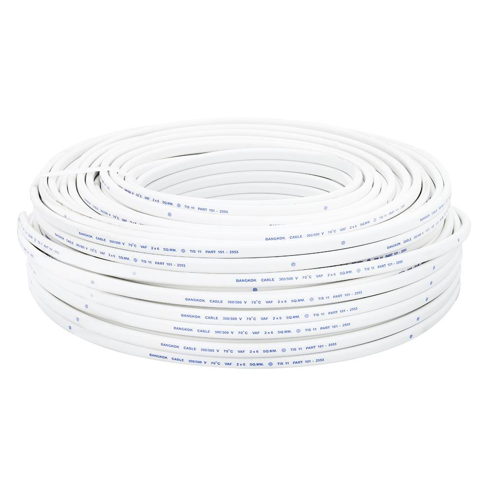 สายไฟ VAF BCC 2x6 ตร.มม. 100 ม. สีขาว
