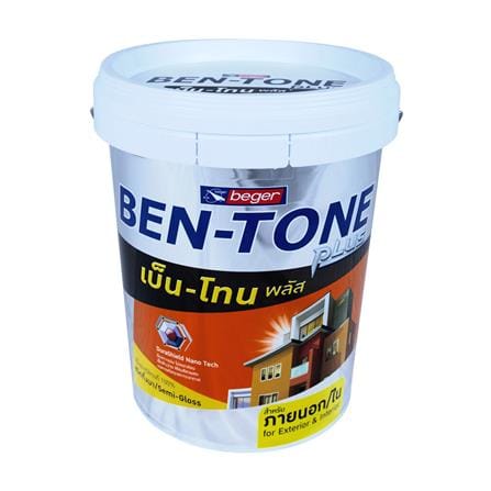 สีน้ำทาภายนอก ชนิดด้าน BEGER BENTONE E300 สีขาว 5 แกลลอน_0