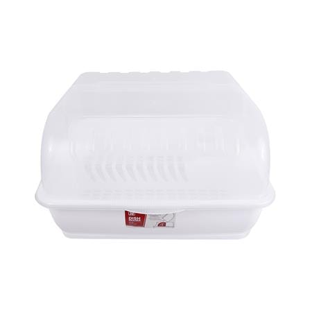 ชั้นคว่ำจานพลาสติกมีฝาครอบ JCJ 2408 สีขาว