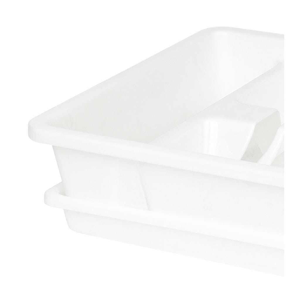 ชั้นคว่ำจานพลาสติก พร้อมถาดรอง G-WARE 267 สีขาว
