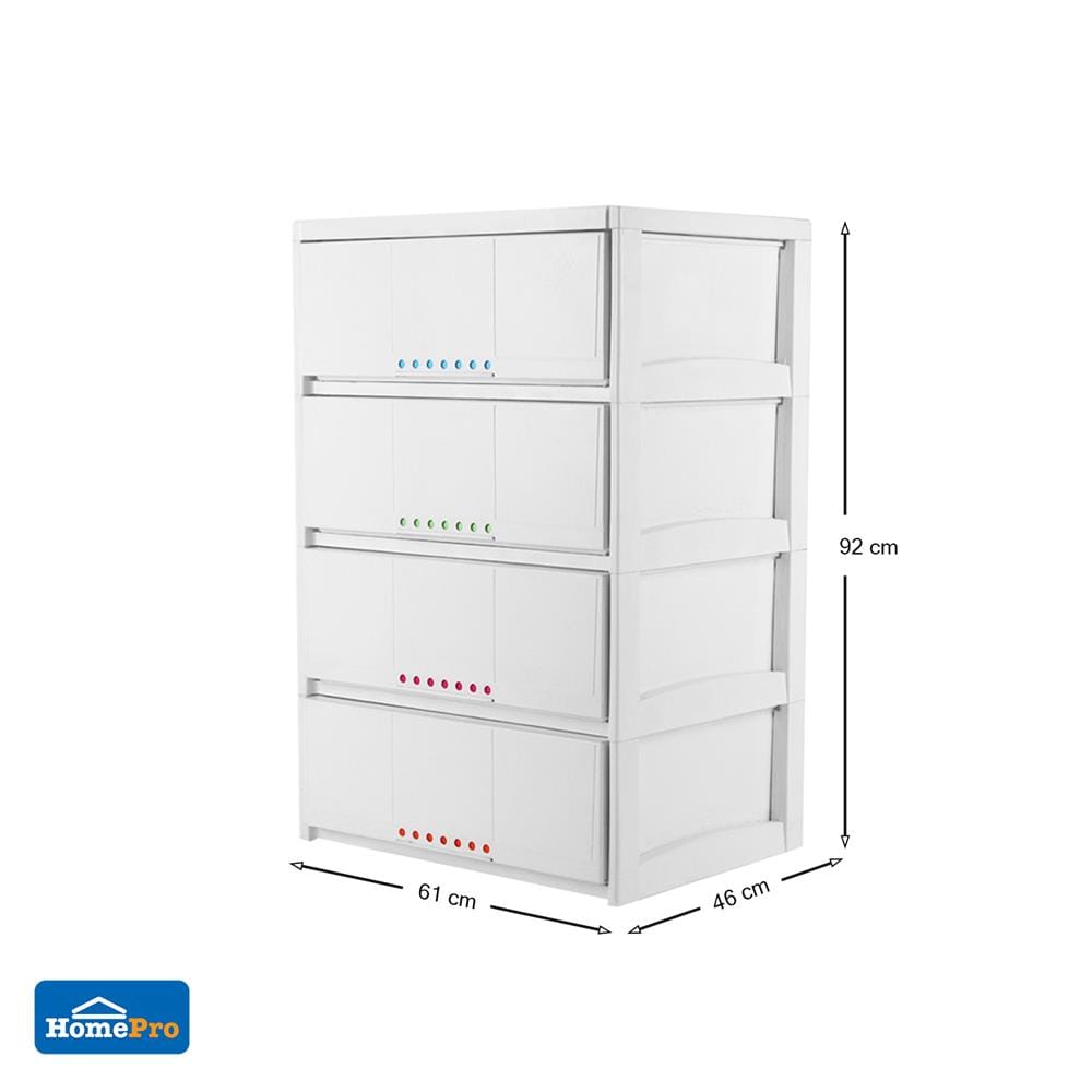 ตู้ลิ้นชัก 4 ชั้น STACKO 7DOT 61x46x92 ซม. สีขาว