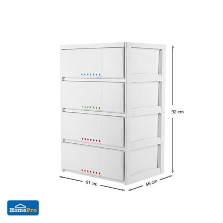 ตู้ลิ้นชัก 4 ชั้น STACKO 7DOT 61x46x92 ซม. สีขาว_6