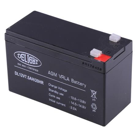 แบตเตอรี่แห้ง DELIGHT 12V 7.5AH