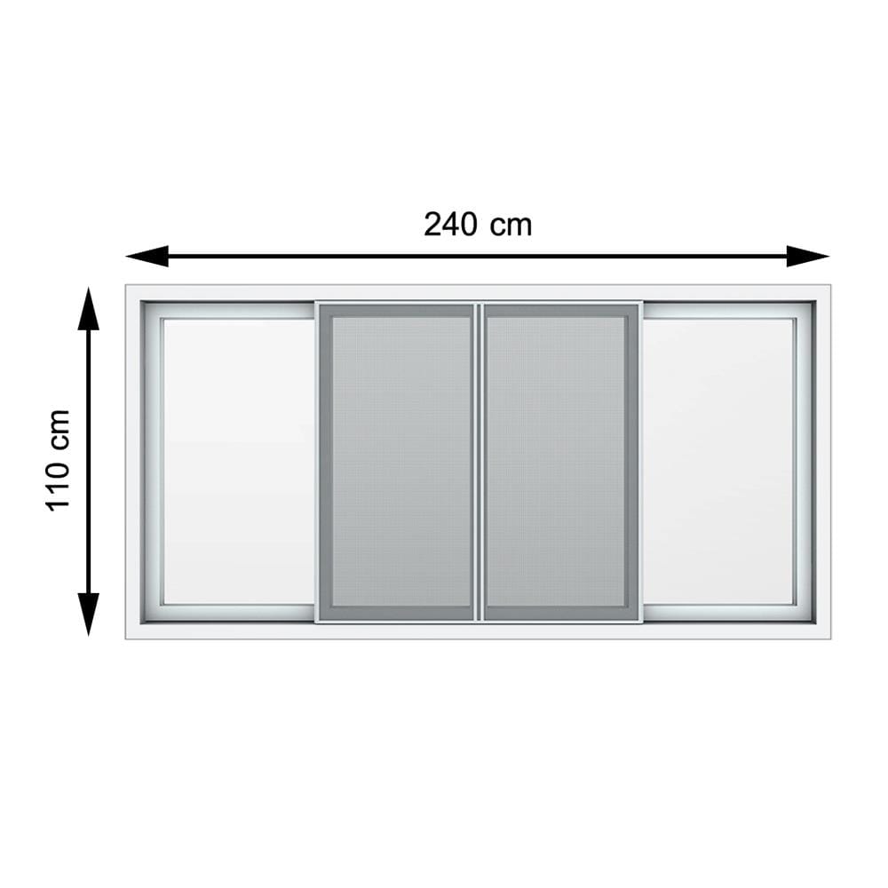 หน้าต่าง UPVC F-S-S-F มุ้ง HOFFEN 240x110 ซม. สีขาว