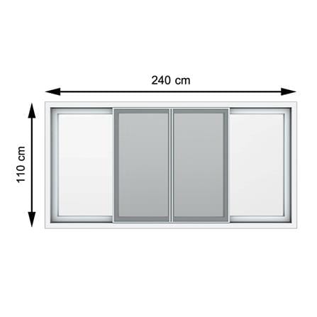 หน้าต่าง UPVC F-S-S-F มุ้ง HOFFEN 240x110 ซม. สีขาว_0