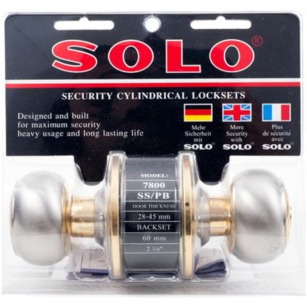 ลูกบิดประตู หัวจัน SOLO 7800SS/PB สีทอง/สเตนเลส