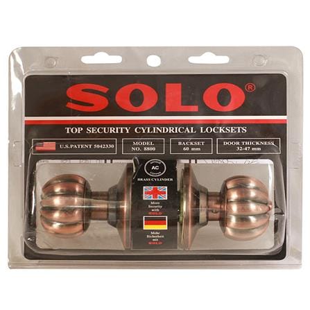 ชุดลูกบิดประตู หัวฟักทอง SOLO 8800AC สีทองแดงรมดำ_0