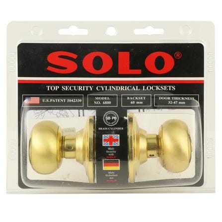 ลูกบิดประตู หัวจัน SOLO 6800SB/PB สีทอง/สเตนเลส_4