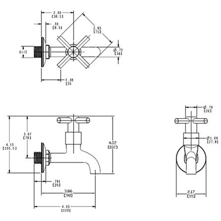 ก๊อกล้างพื้น 1 ทาง ENGLEFIELD K-6279X-3-CP_1