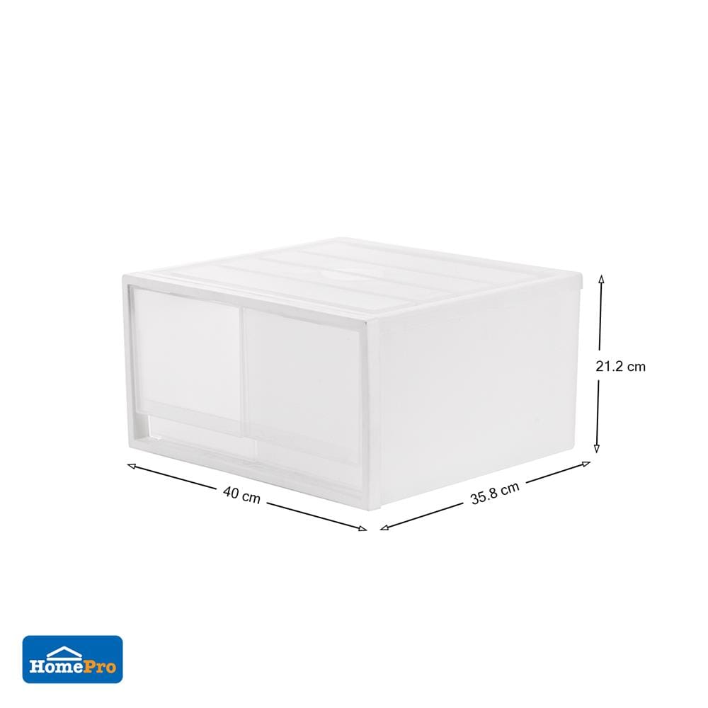 กล่องลิ้นชัก 2 ลิ้นชัก STACKO CK-72 40x35.8x21.2 ซม. สีขาว