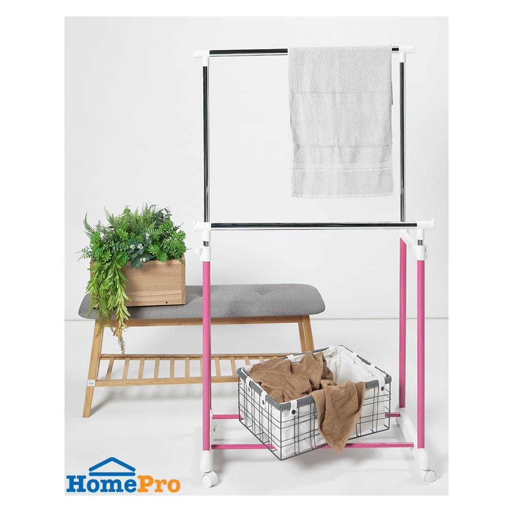 CLOTH RACK 2BAR 81x43x90cm PINK PLIM