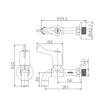 ก๊อกล้างพื้น 1 ทาง KARAT FAUCET EC-03-401-50_2